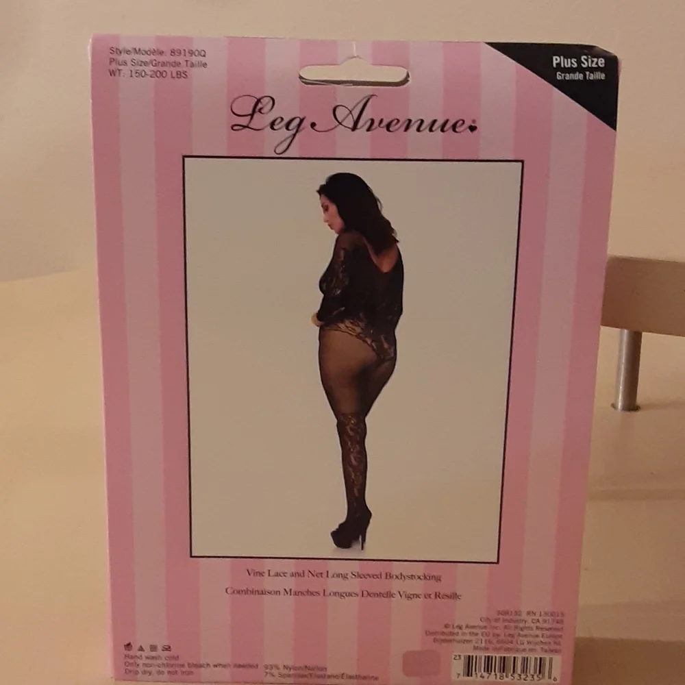 Plus Size Lace and Fishnet Bodystocking